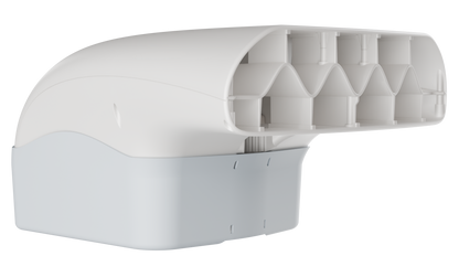 Fantail quiet bed fan cooling a hot sleeper under the sheets